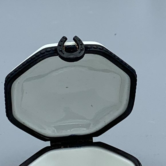 Limoges France Octagon Shaped Hinged Trinket Box Love Birds TENDRESSE Decor Main - Picture 10 of 14